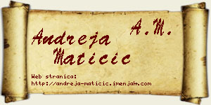 Andreja Matičić vizit kartica